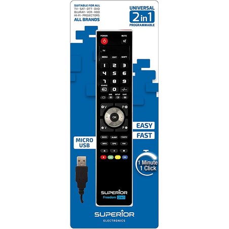Telecomando Superior Freedome universale TV-SAT-DVD-BLURAY-DTT-HDD-HIFI-PROJECTORS