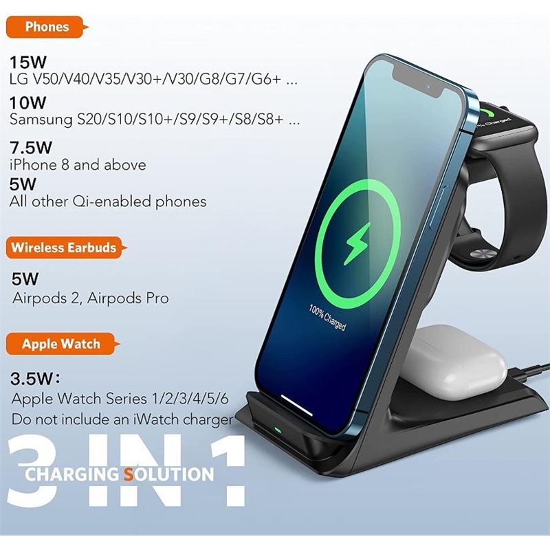 Caricatore Wireless 3 in 1