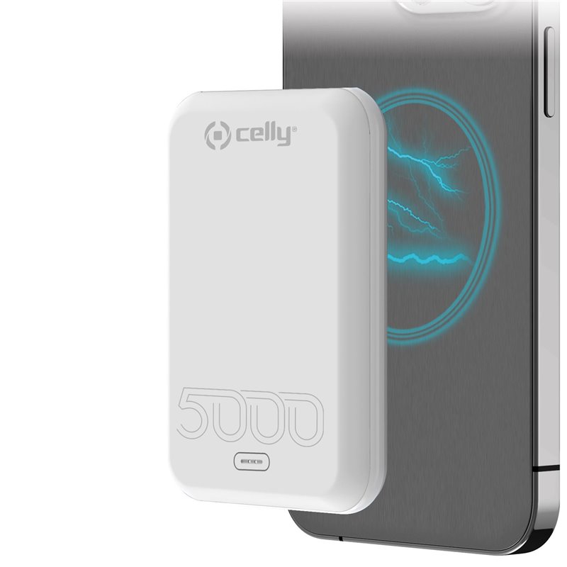 Celly MAGPB5000EVO - MagSafe Wireless Power Bank 5000 Mah