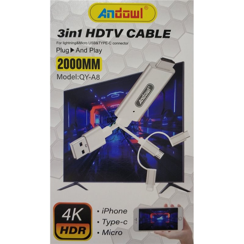Andowl adattatore telefono HDTV 3 in 1