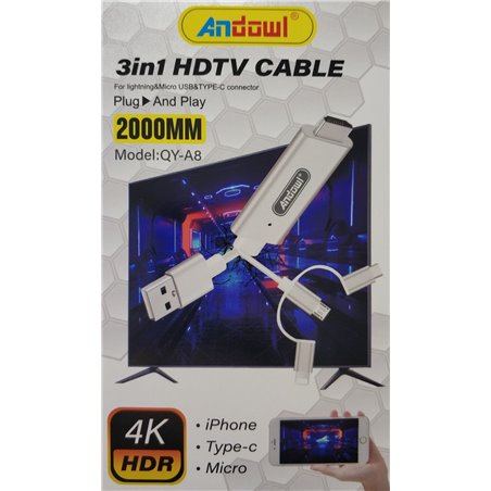 Andowl adattatore telefono HDTV 3 in 1