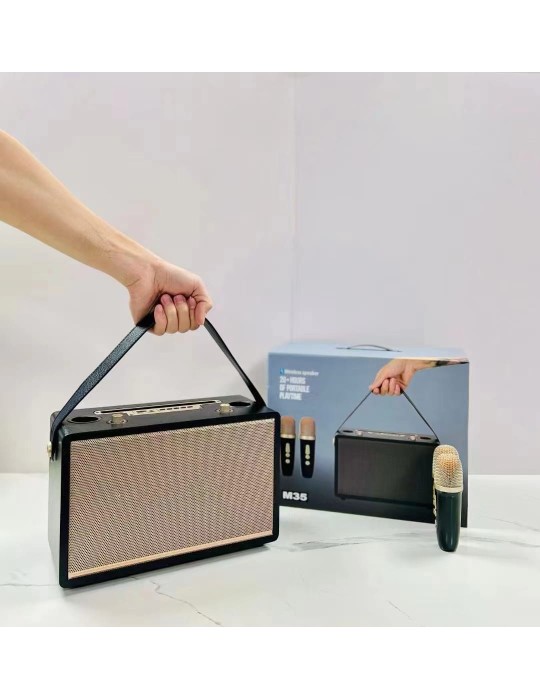M35 Cassa bluetooth a batteria con 2 microfoni per karaoke