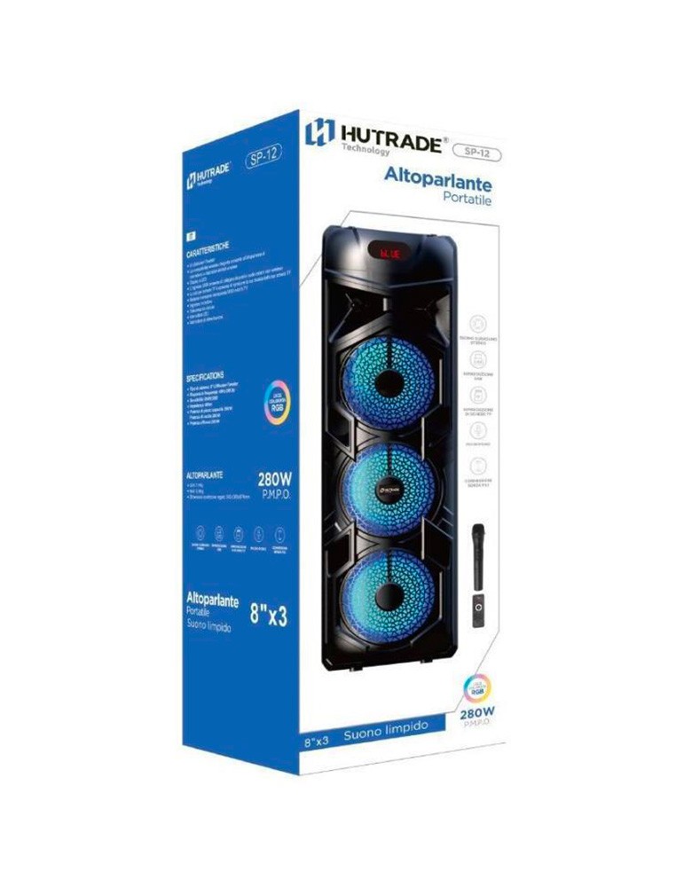 Hutrade Cassa bluetooth a batteria con microfono SP12