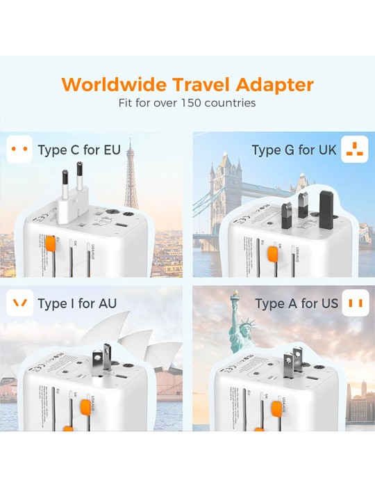 Tessan Adattatore universale da viaggio 4 in 1