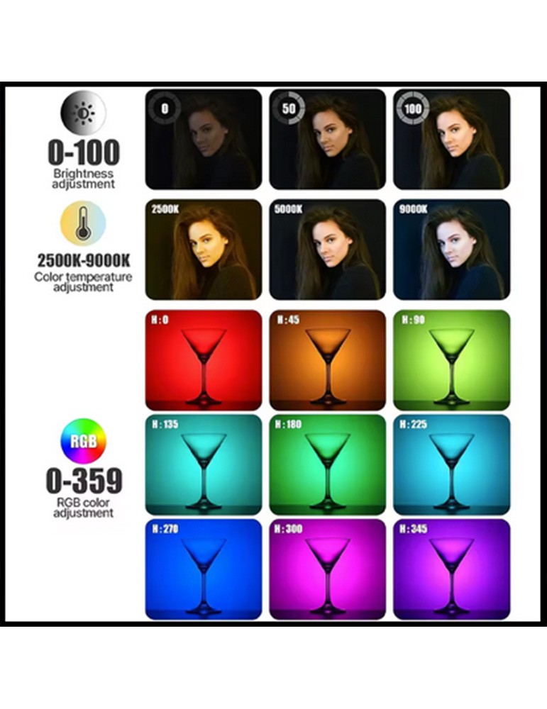 Mini luce LED portatile per foto e video