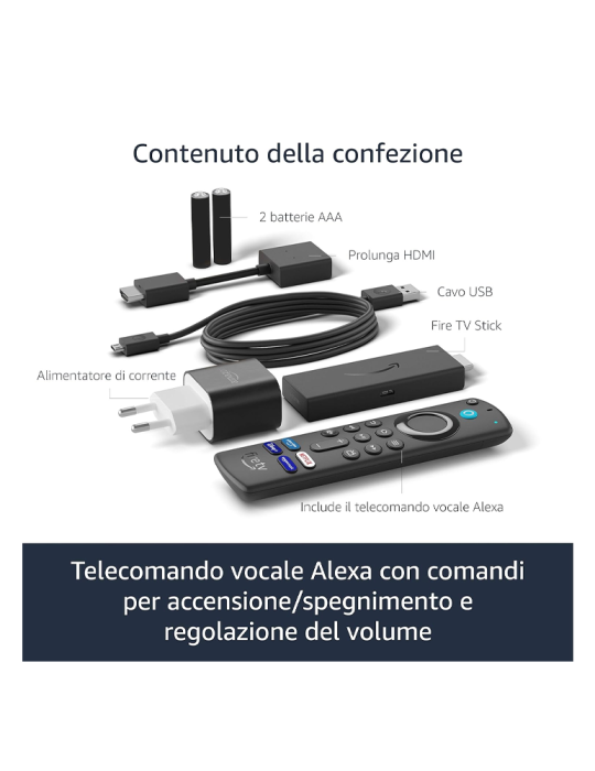 Amazon Fire TV Stick con telecomando vocale Alexa | Streaming in HD