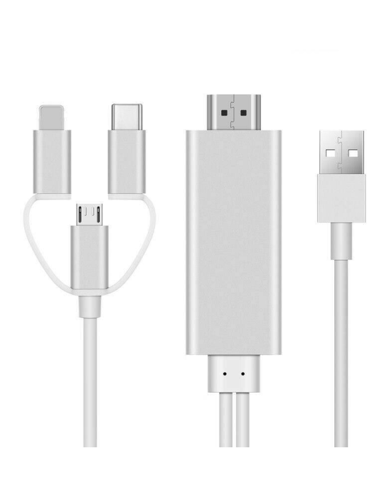 Andowl Cavo Phone to HDMI 3 in 1