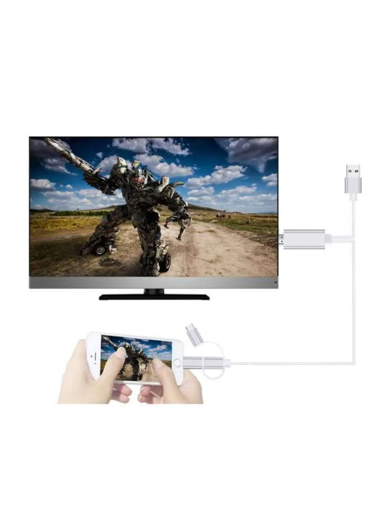 Andowl Cavo Phone to HDMI 3 in 1