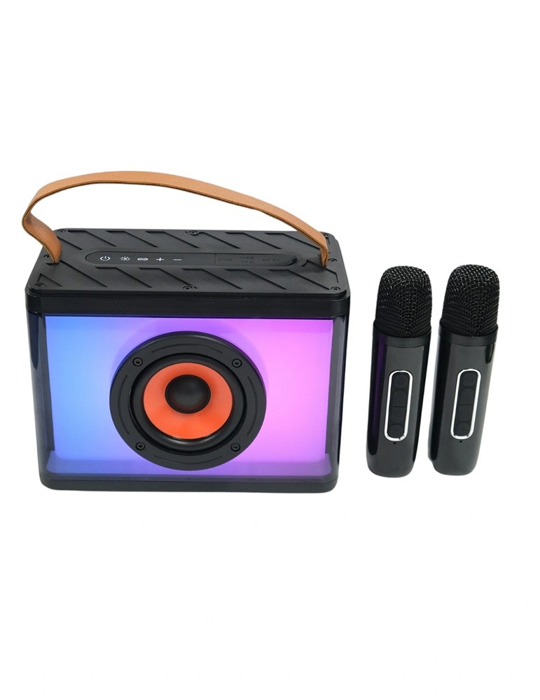 Peterhot HK60 - Cassa Bluetooth LED RGB con 2 microfoni