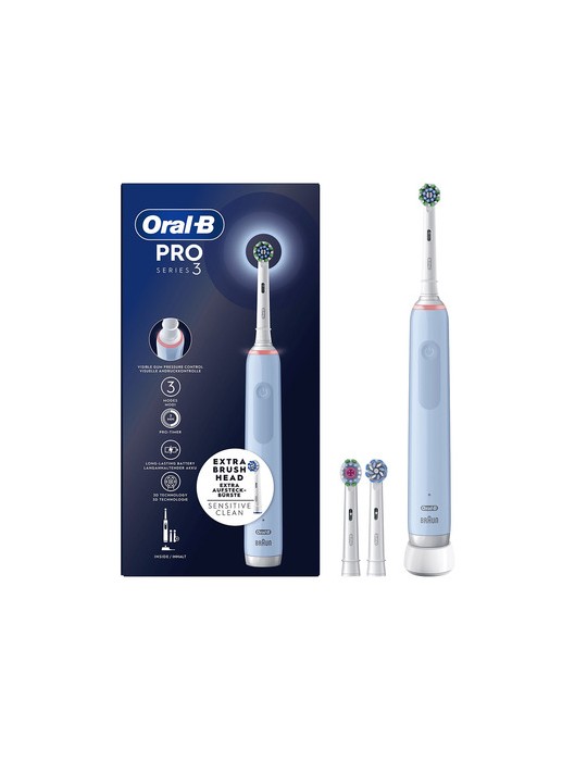 Oral-B PRO Spazzolino Elettrico Ricaricabile 3 3700 Blu, 3 testine, 1 Spazzolino