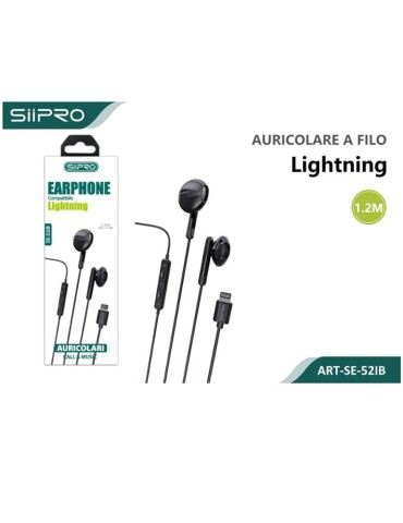 Cuffie Auricolari Lightning con Filo - 1.2 Metri - SIIPRO SE-52IB