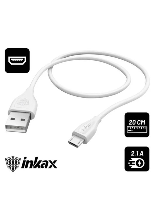 Cavo Micro-USB ricarica e sincronizzazione 2.1A da 20 cm Inkax