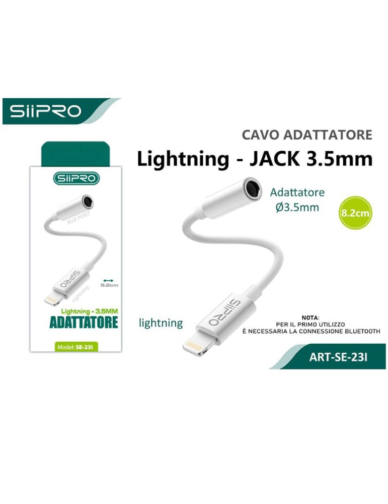 Cavo Adattatore Lightning - Jack 3.5mm - SIIPRO SE-23i
