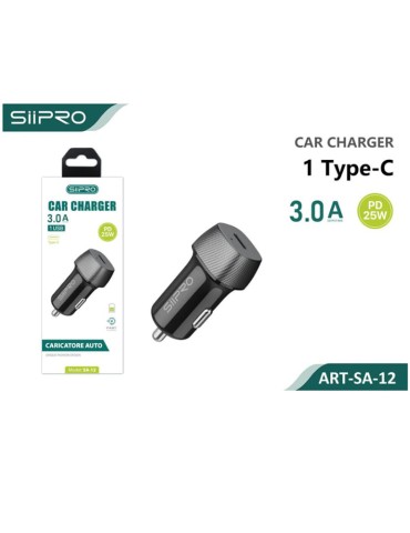 Caricatore Auto Universale Type-C - 3.0A - PD25W - SIIPRO SA-12