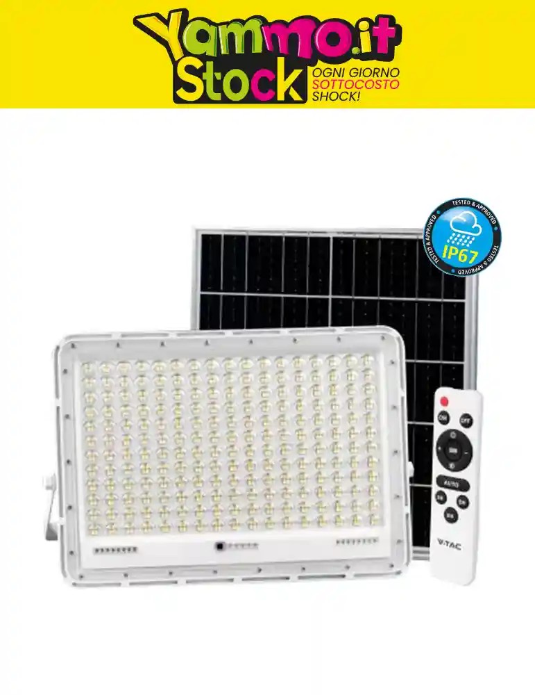 Faretto LED SMD Solare con Telecomando e Crepuscolare - da 500 a 2000W