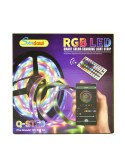 STRISCIA LED RGB AUTOADESIVA 5MT CON FUNZIONE AUDIO BLUETOOTH TELECOMANDO Q-ST50