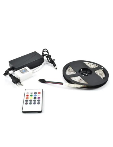 STRISCIA LED RGB AUTOADESIVA 5MT CON FUNZIONE AUDIO BLUETOOTH TELECOMANDO Q-ST50 2