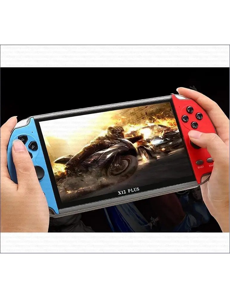Console Portatile Giochi Retro Game X12 PLUS con Display a colori 7 Pollici e Memoria da 16GB