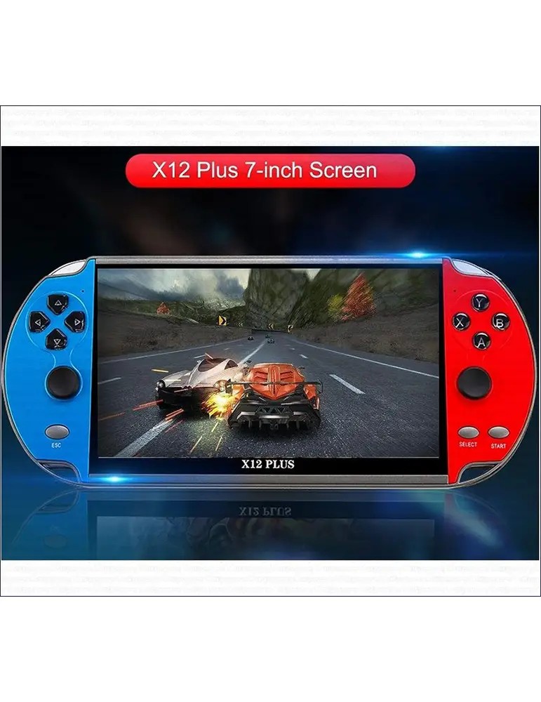 Console Portatile Giochi Retro Game X12 PLUS con Display a colori 7 Pollici e Memoria da 16GB
