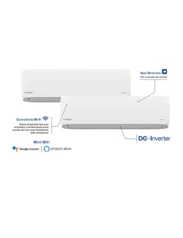 CONDIZIONATORE HYUNDAI DUAL SPLIT 9000+12000 BTU - WSHN-DUAL 093+123 - CLASSE A++/A+