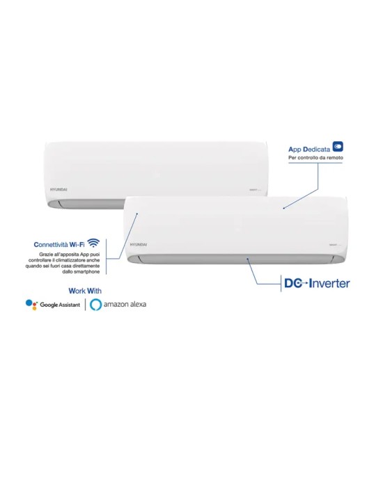 CONDIZIONATORE HYUNDAI DUAL SPLIT 9000+12000 BTU - WSHN-DUAL 093+123 - CLASSE A++/A+