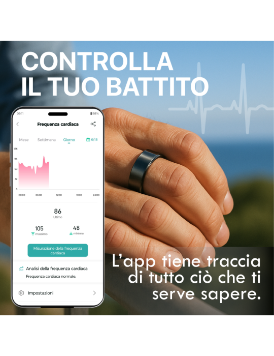 Smart Ring Nexa - Fitness Tracker Bluetooth - per iOS e Android