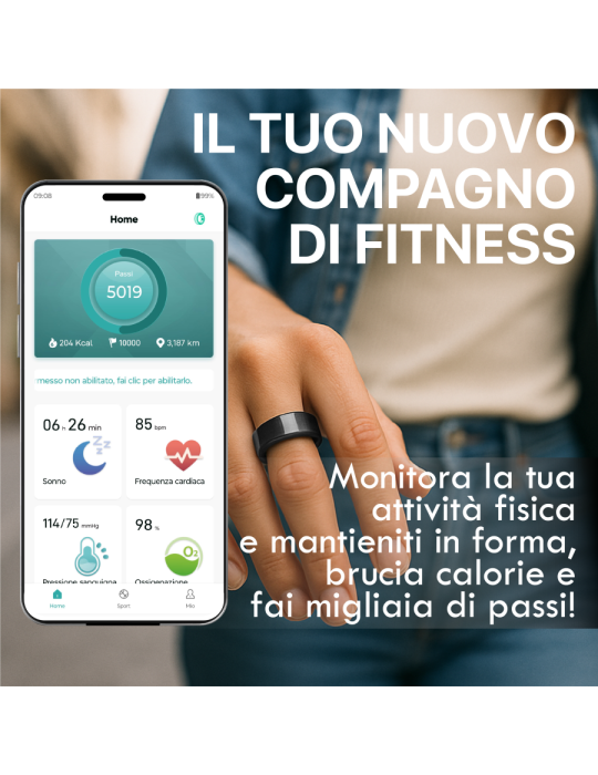 Smart Ring Nexa - Fitness Tracker Bluetooth - per iOS e Android