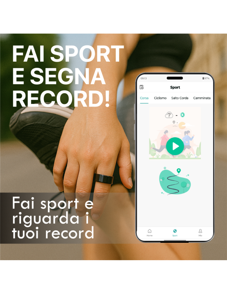 Anello Smart Salute Argento Oro - Tracker Sonno e Fitness IP68 Impermeabile