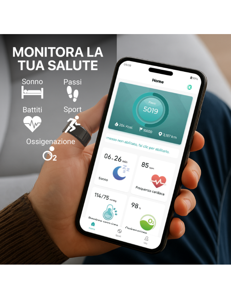 Smart Ring Nexa - Fitness Tracker Bluetooth - per iOS e Android