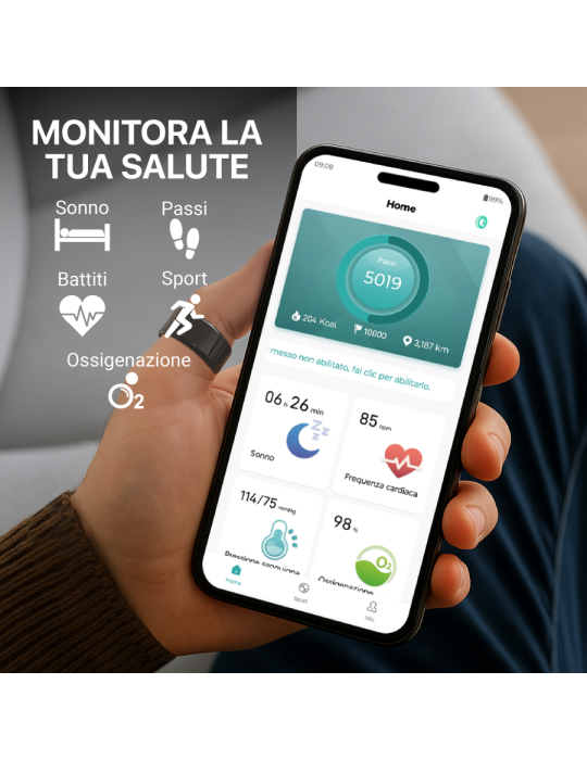 Smart Ring Nexa - Fitness Tracker Bluetooth - per iOS e Android