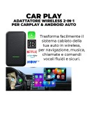 CAR PLAY Adattatore Wireless 2-in-1 per CarPlay & Android Auto