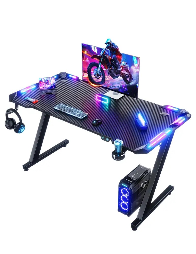 Scrivania Gaming con LED RGB e telecomando - 120x60 cm