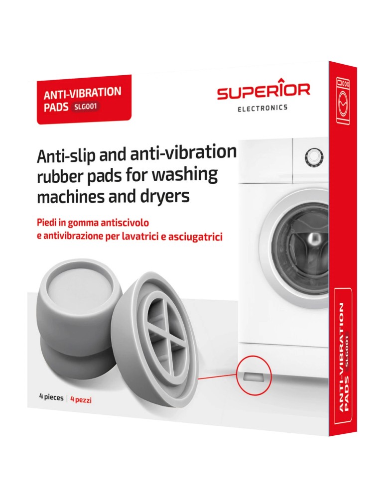 SUPERIOR PIEDINI ANTIVIBRAZIONE/ANTISCIVOLO LAVATRICE E ASCIUGATRICE SUPSLG001