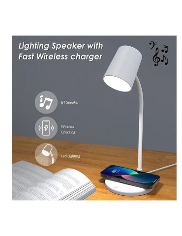 Lampada 3 in 1 con Speaker e Ricarica Wireless 2
