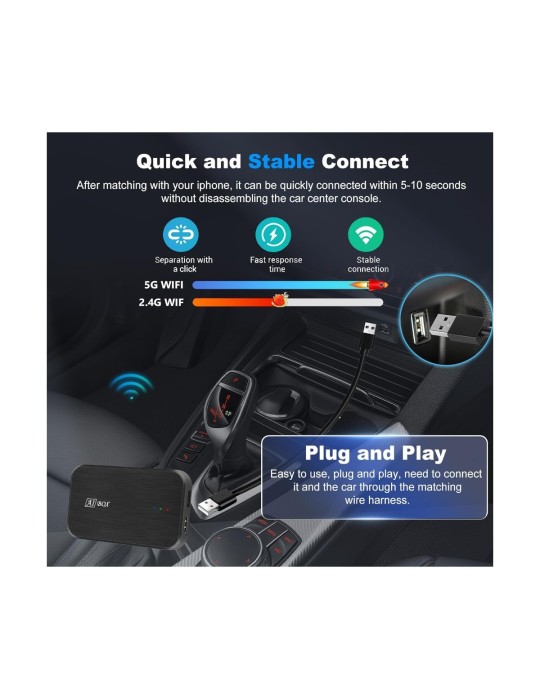 Android Auto Apple Carplay Ai Box 2+32G Wireless Senza Fili
