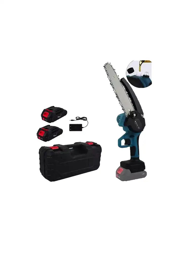 Mini Motosega Elettrica a Batteria 1200W DA 8" pollici con Olio Automatico