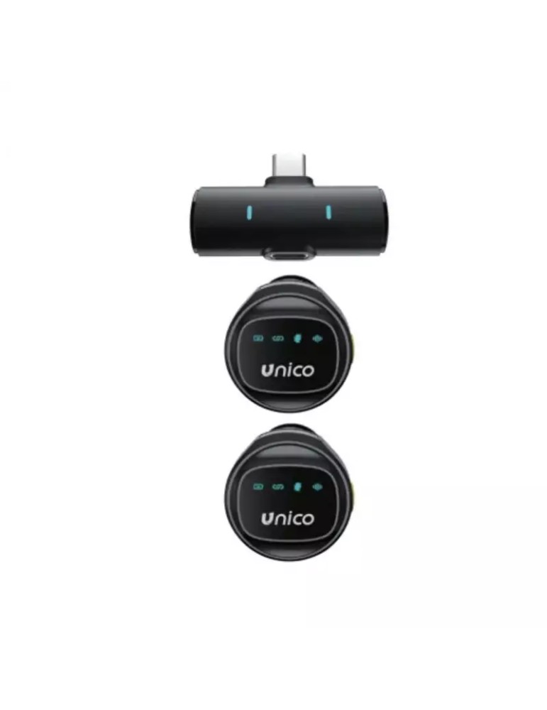 UNICO Wireless Lavalier Microfono Type-C | MP6040 | Noise Reduction, Due Microfono inclusi