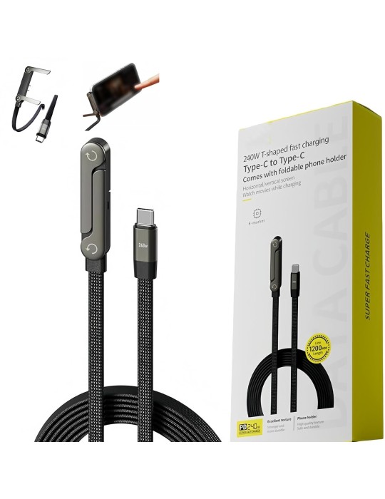 Invisible Holder Charger Cable con Stand, 240W Super Fast Charging