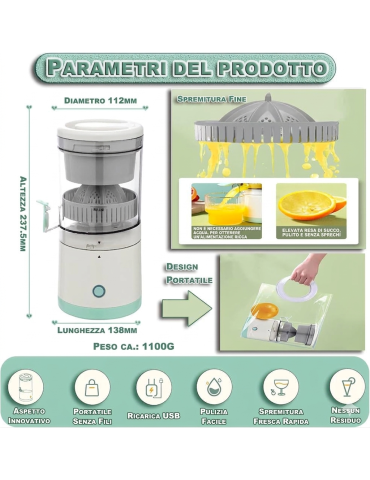 Spremiagrumi Elettrico Portatile | Ricaricabile USB 2