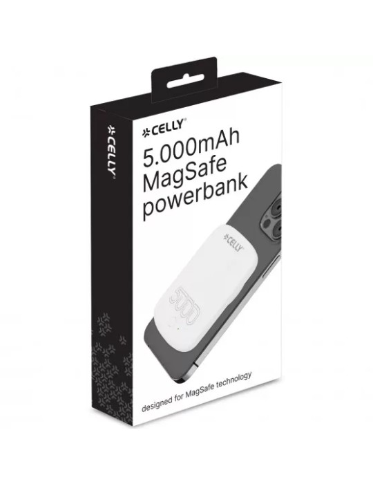 Celly MAGPB5000EVO - MagSafe Wireless Power Bank 5000 Mah