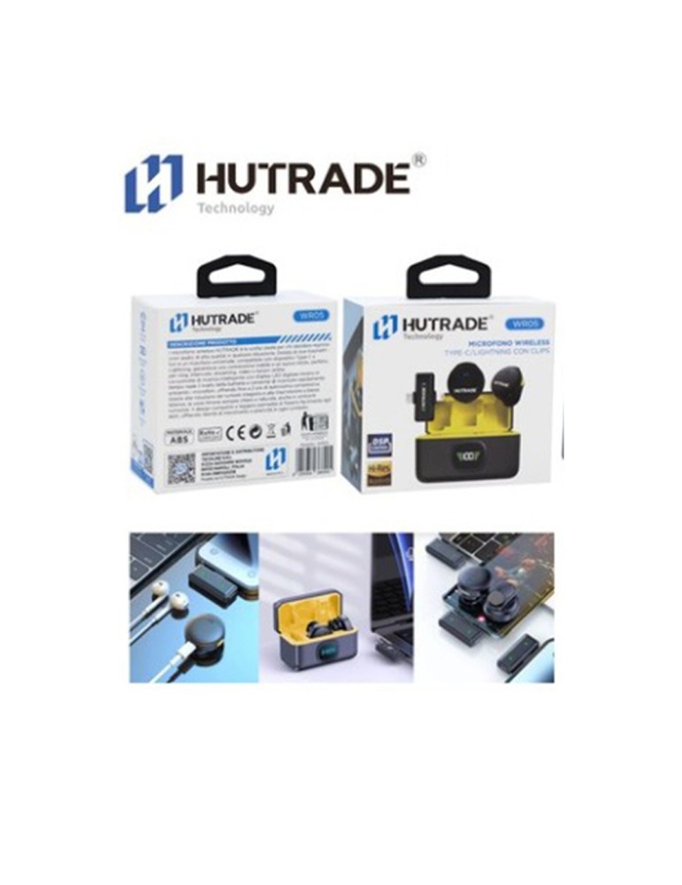 HUTRADE | MICROFONO WIRELESS CON BASE DI RICARICA