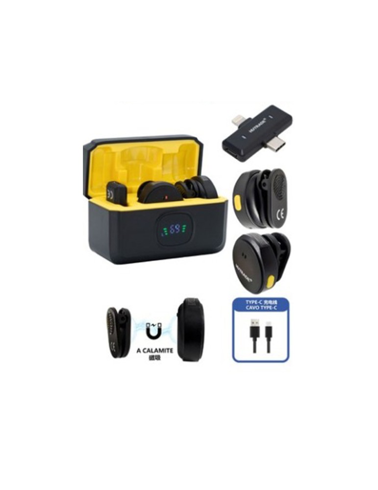 HUTRADE | MICROFONO WIRELESS CON BASE DI RICARICA