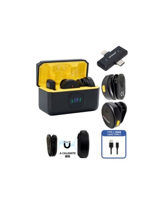 HUTRADE | MICROFONO WIRELESS CON BASE DI RICARICA