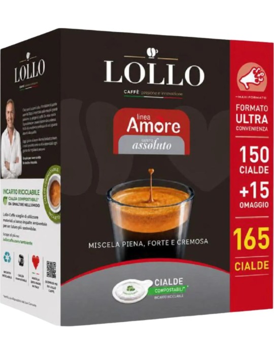 Lollo Caffe Cialde 44mm Amore Assoluto 165pz